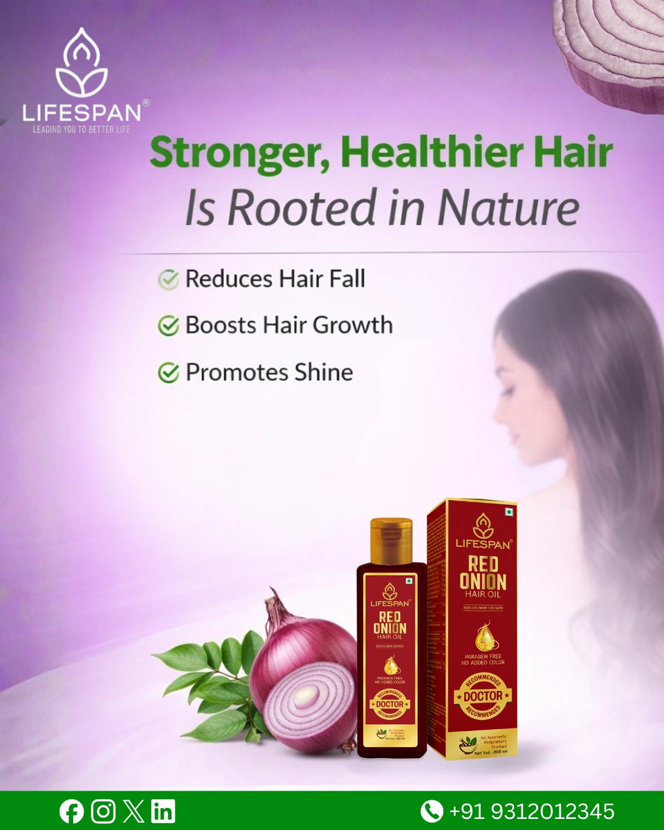 mylifespanlife's tweet image. Hair fall stopping your confidence? Switch to Lifespan Red Onion Hair Oil 🌿—natural ingredients strengthen roots, reduce hair fall, and promote healthy growth without harsh chemicals. #Lifespan #OnionHairOil #HairCareRoutine #HairFallSolution #NaturalHairCare