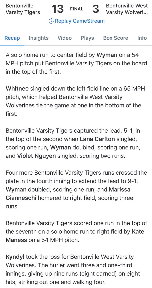 BHS Tiger Softball tweet media