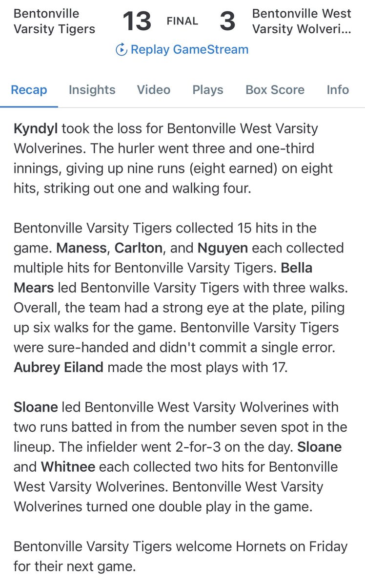 BHS Tiger Softball tweet media