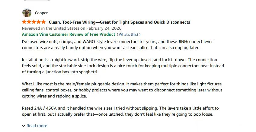 JINHConnector's tweet image. 💬 US user review: JINHconnect lever connector = clean, tool-free wiring ⚡ 24A/450V, plug-in design for fast disconnection. Built for real projects 🔧
🌐 cnjinh.com
✉️ jhele5@cnjhele.com
#jinghongelectrical #connector #electrical #wiring #review #industrial #control
