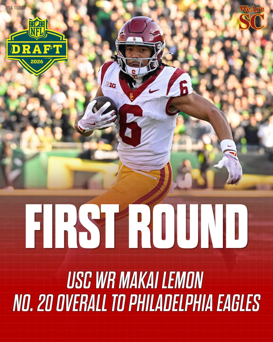 ChrisNTrevino's tweet image. FIRST-ROUND ALERT 🚨 

The 2025 Biletnikoff winner and #USC All-American WR Makai Lemon is heading to Philly!  @On3USC 

STORY: on3.com/teams/usc-troj…