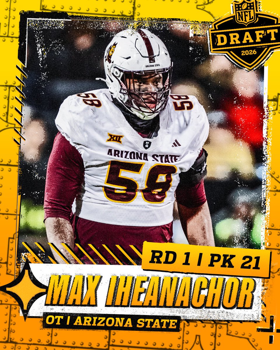 With the 21st pick in the 2026 NFL Draft, we select OT Max Iheanachor. https://t.co/dJF9PZiUnn