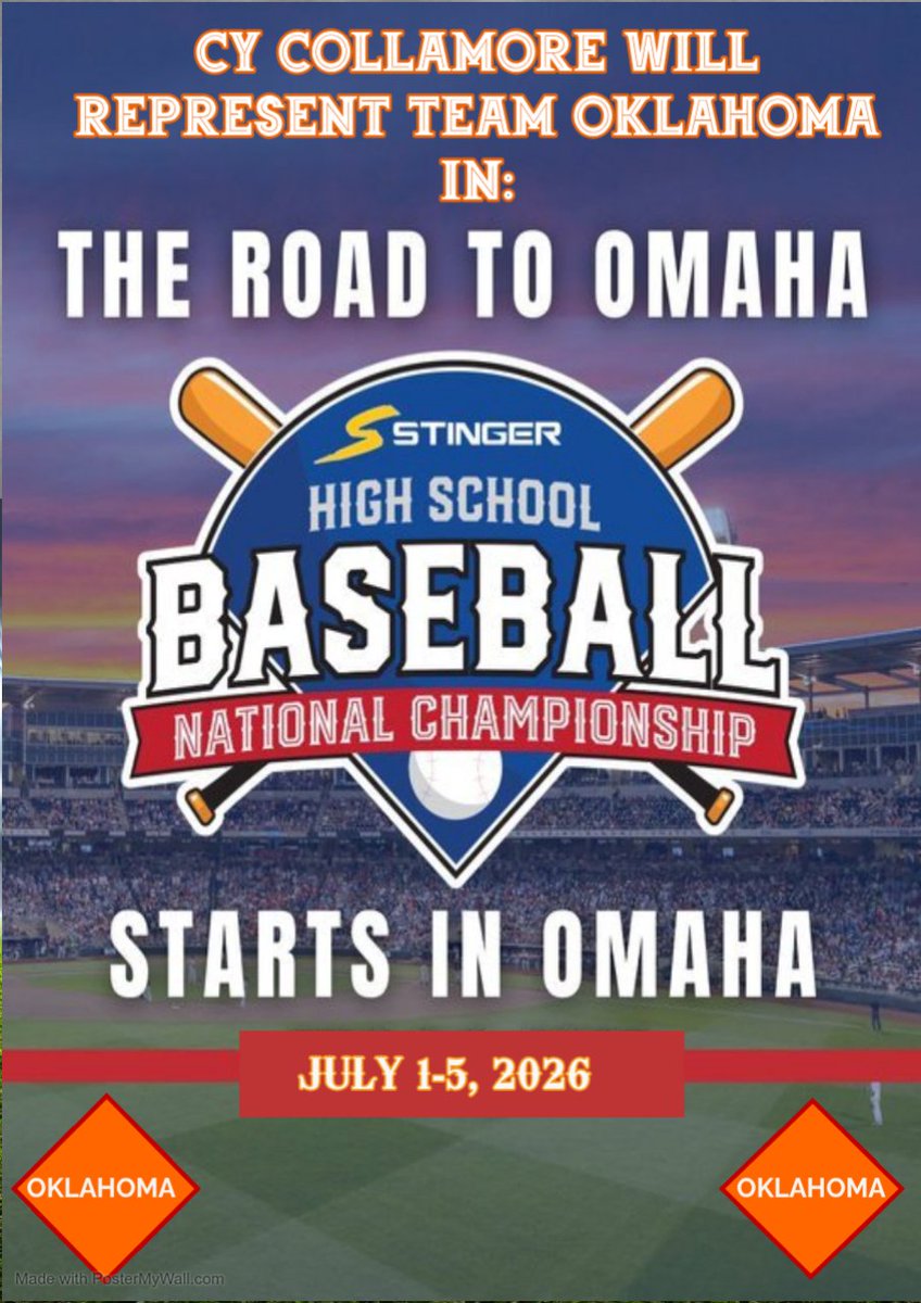 TeamOKBaseball's tweet photo. I am pleased to announce that
@cy_collamore 
will be representing Team OK.
@NatChampSeries
@SoonerStateBSBL
#teamokbaseball https://t.co/72vLULIrwU