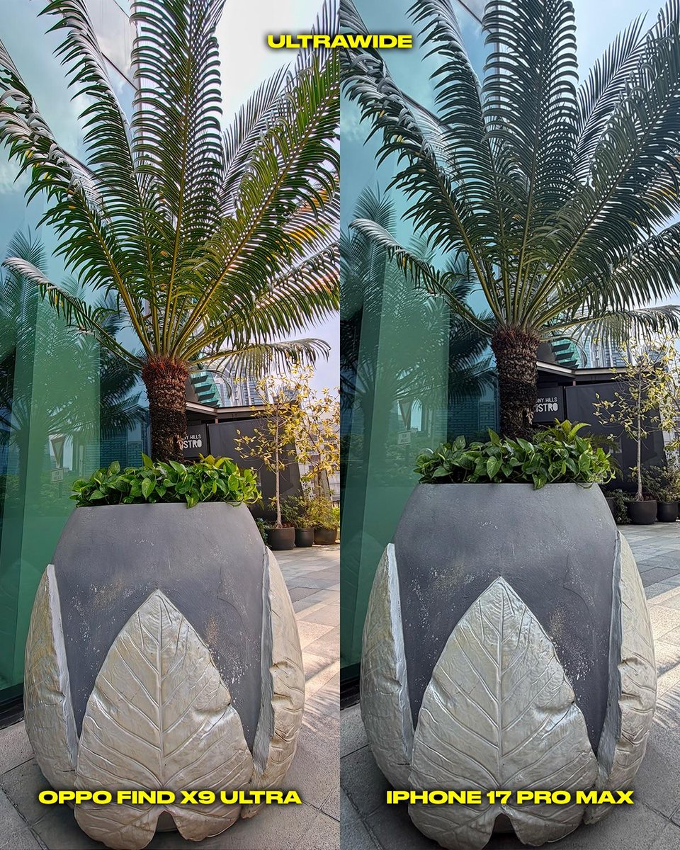 ayansonunigam's tweet image. OPPO Find X9 Ultra 🆚 iPhone 17 Pro Max 

Photo Comparison 👇 
#OPPO #iPhone #Apple 😍
