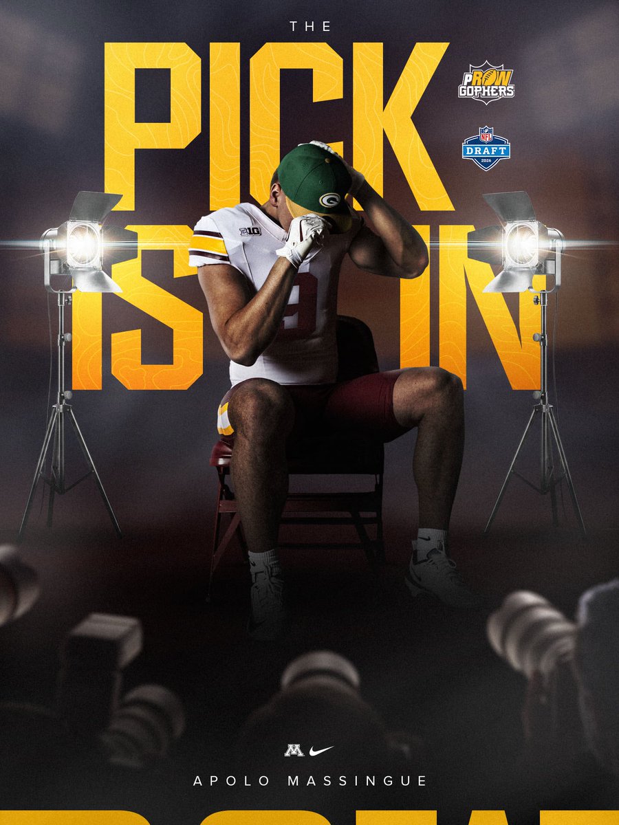 ApoloMassingue's tweet photo. Appreciate Minnesota showing love during the NFL Draft.
 Great program. Great energy! 
Working to be in that position. 
#gophers https://t.co/E3Ij9oD5Ed