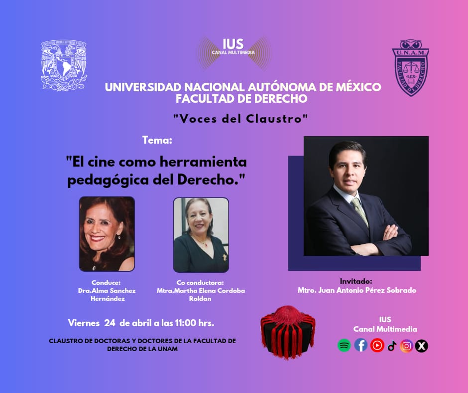 IUSCanalM's tweet image. 💡🎬
El cine también enseña derecho 👀
En #VocesDelClaustro reflexionamos sobre su uso como herramienta pedagógica.

📅 Viernes 24 de abril | 11:00 a.m.
👇 Por FB y YT

#CineYDerecho #Educación #Pedagogía #Derecho #Aprendizaje #Cultura #UNAM #México #IUSCanalMultimedia #EnVivo