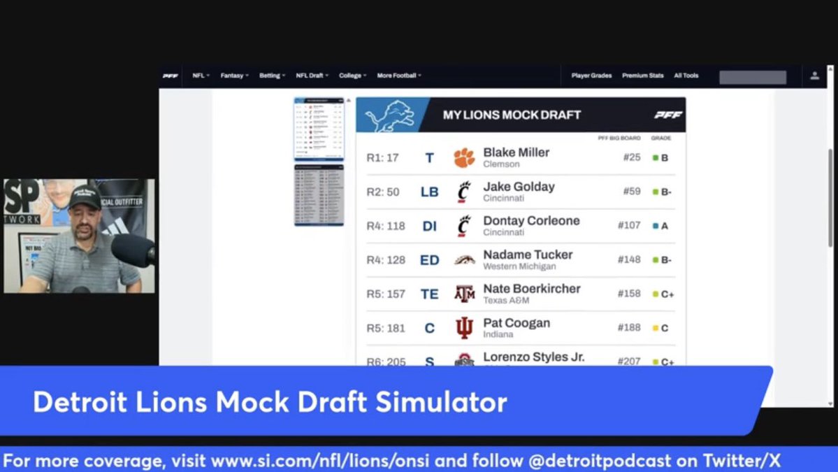 DetroitPodcast's tweet image. If you enjoyed the Wed Lone Wolves podcast; we played the mock draft simulator game! 
No. 17 — Blake Miller
#Podcasts