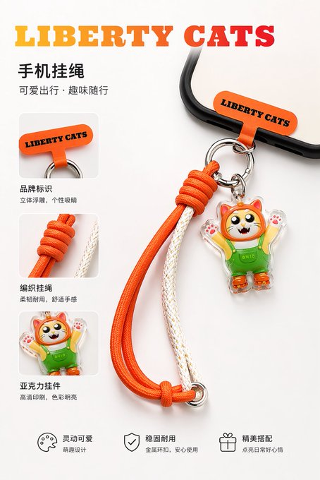 chen_edmon26704's tweet image. 揭秘了，原来是手机挂绳。期待5月发货，虽然没有大猫，但等级符合大吉，也是有空投的，赞一个赚哥
这一波估计要发出起码5000-8000个快递吧
#NFT #LibertyCats