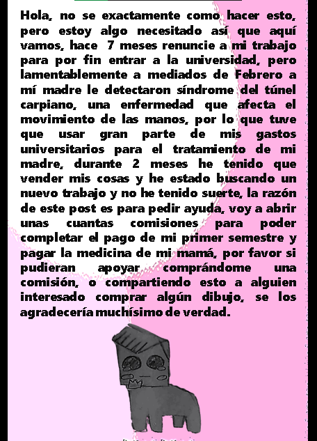 Evaniskis's tweet photo. Espero de verdad que esto funcione, favor de leer y de verdad agradecería su apoyo (las comisiones de 2 personajes se abriran después) https://t.co/6hqRQsJRGu