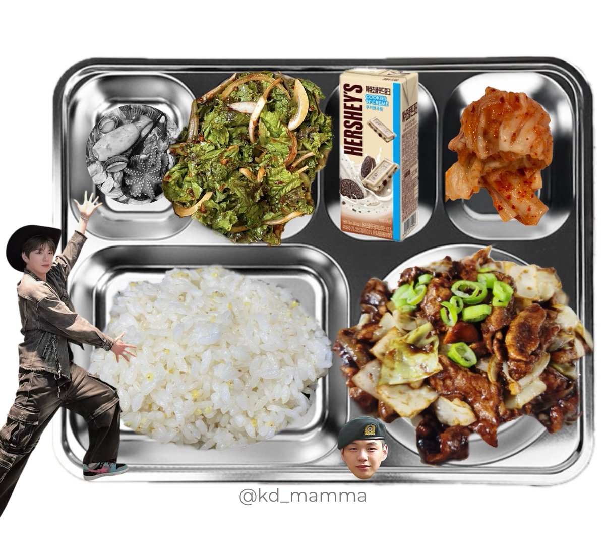 〔 2026년 4월 24일 석식 〕 
밥
돼지고기자장볶음
해물탕
상추겉절이
가공우유 (쿠키앤크림)
배추김치
   ᑎ__ᑎ      ᐱ__ᐱ     ᕱ__ᕱ
   (˶.•o•˶)    ( .•ω• )    ( .•⤚• )
ଘ(ა       )    (ა     ૮)｡   ( 🍪٩)੭