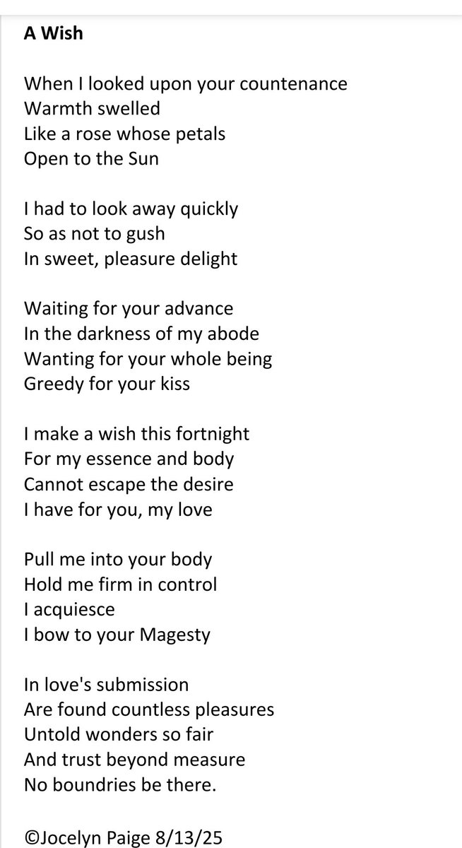 Jocelyn__Paige's tweet image. #AmWriting #Lyrical #Poetry
A Wish written by @Jocelyn__Paige 
🎶🕊📜🌿💜
📷 @Jocelyn__Paige, Sexy Rose