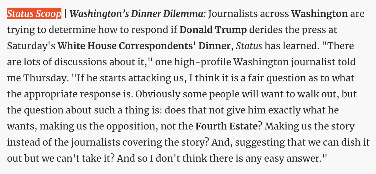 marceelias's tweet image. This is not a dilemma. The legacy media needs to spare us the bullshit and have some self-respect. Don't go to dinner with Donald Trump!

Support pro-democracy media that will not break bread with a wanna be dictator. Subscribe to Democracy Docket. bit.ly/4qmEiFz