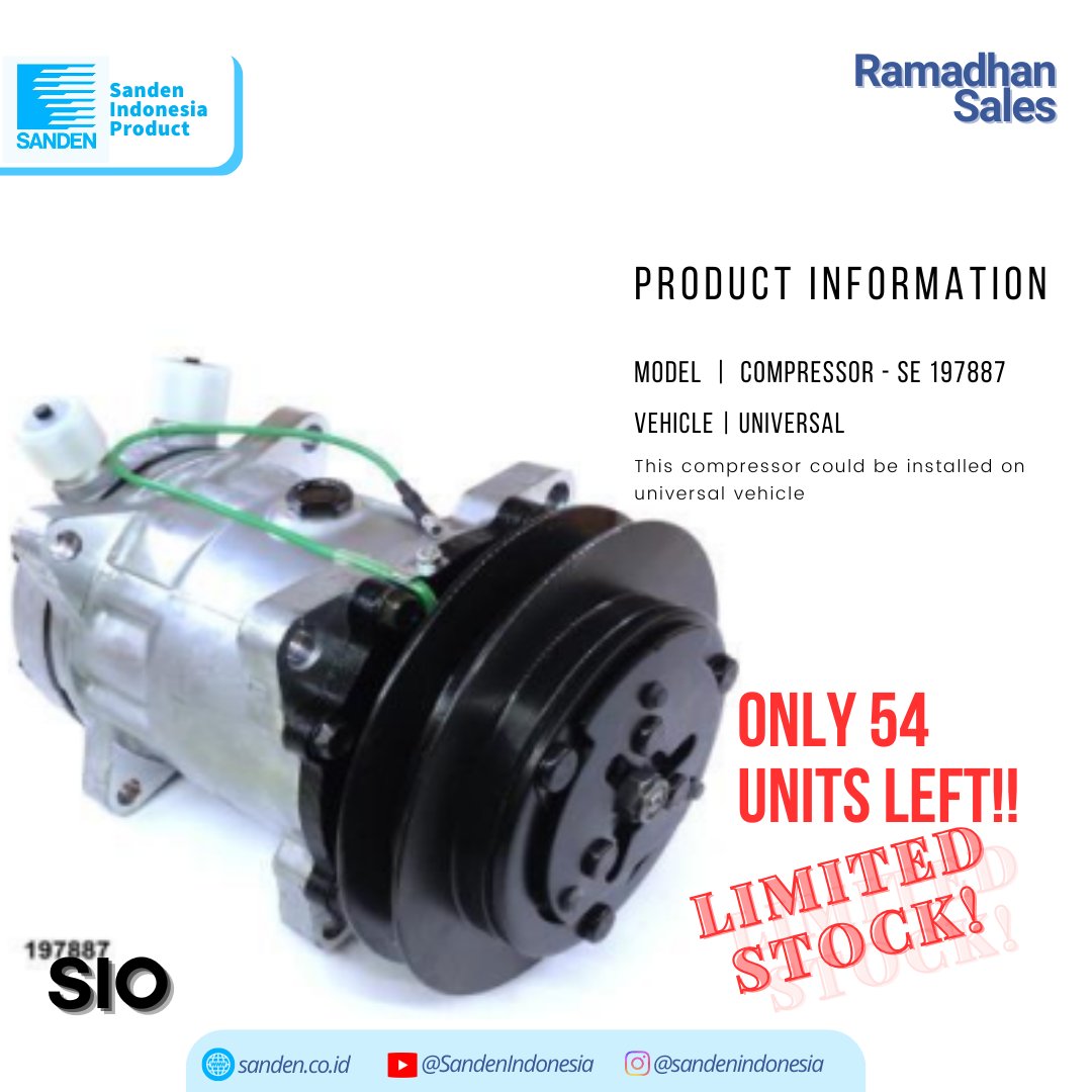 sandenindonesia's tweet image. Ramadhan is over, but the journey continues.

From daily drives back to routine life, comfort still matters. A reliable passenger car AC compressor helps keep every ride calm, cool, and hassle‑free. Because comfort shouldn’t end with Ramadhan.

#PostRamadhan #ACCompressor
