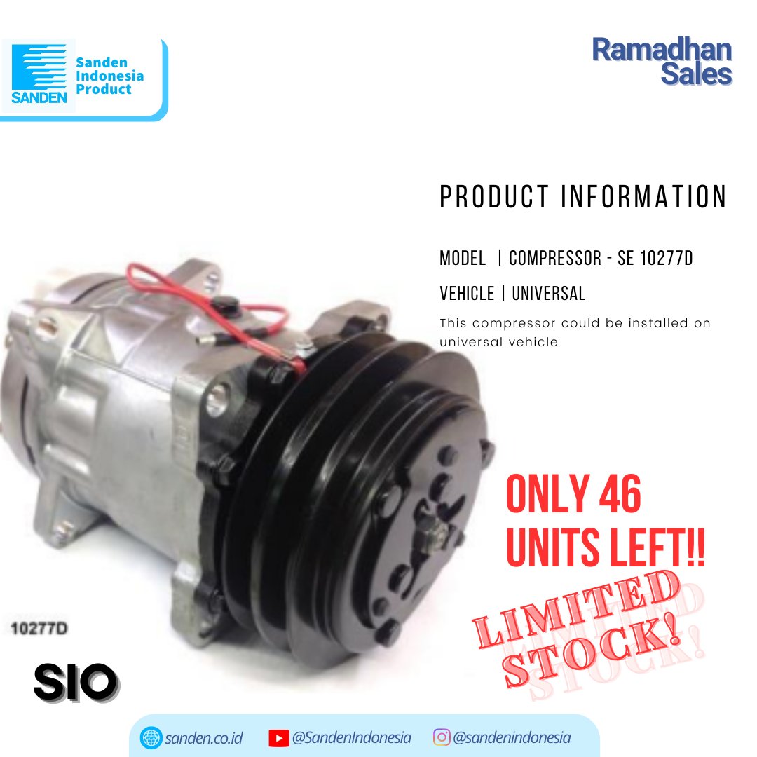 sandenindonesia's tweet image. Ramadhan is over, but the journey continues.

From daily drives back to routine life, comfort still matters. A reliable passenger car AC compressor helps keep every ride calm, cool, and hassle‑free. Because comfort shouldn’t end with Ramadhan.

#PostRamadhan #ACCompressor