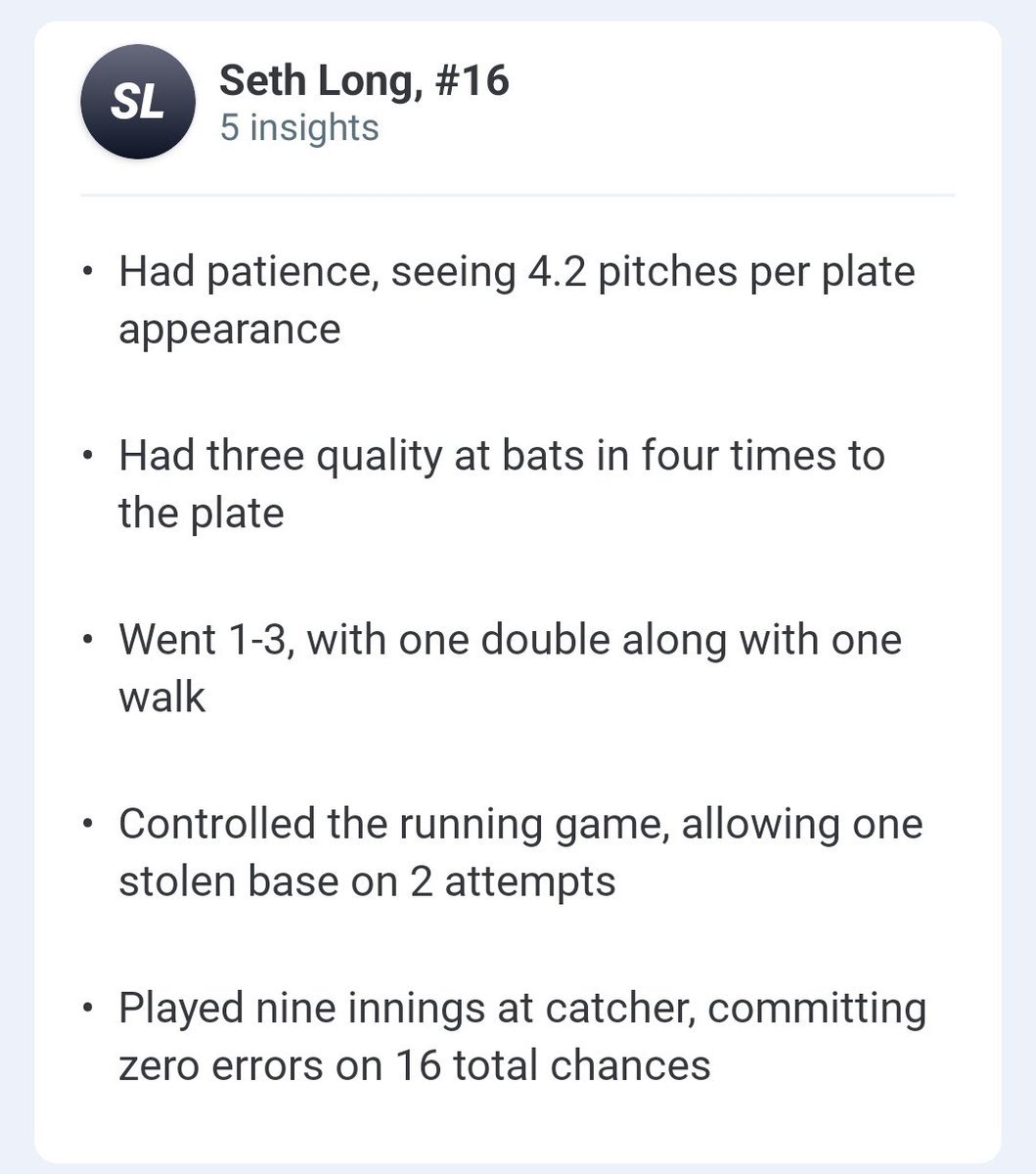 Seth_long_1's tweet photo. Had a great game today, went 1 for 3 with a walk, double, and a fly out. Also had a throw out. #fyp #baseball #moline #foryou https://t.co/LhwGhUMDBI