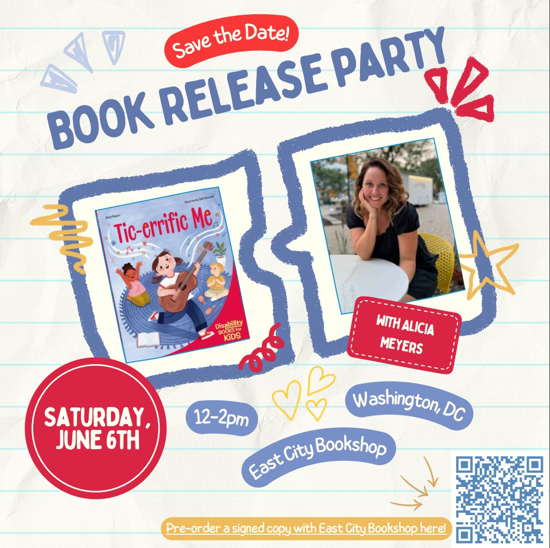 byaliciameyers's tweet photo. Only 6 more weeks until we celebrate TIC-ERRIFIC ME @eastcitybooks in Washington, DC!!! ◡̈ ᵕ̈ ◡̈ ᵕ̈ 

Save the date for June 6th from 12-2pm &amp; don’t forget to pre-order your signed copy!!

https://t.co/uSljaNqqq9

#ticerrificme #imticerrific #tourettesyndromeawareness https://t.co/fkmKEJZ8Lr