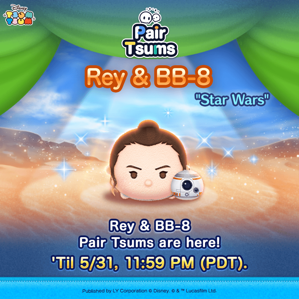 LINE_tsumtsum_g's tweet photo. Premium Box 🎁
Lucky Time is now on for this month's new Tsums!

✨ Featuring Pair Tsums ✨
Rey &amp; BB-8

▼ Check out the Premium Box!
https://t.co/Qts7lFxC3L

#TsumTsum
#StarWars https://t.co/RvuYWjSqc3