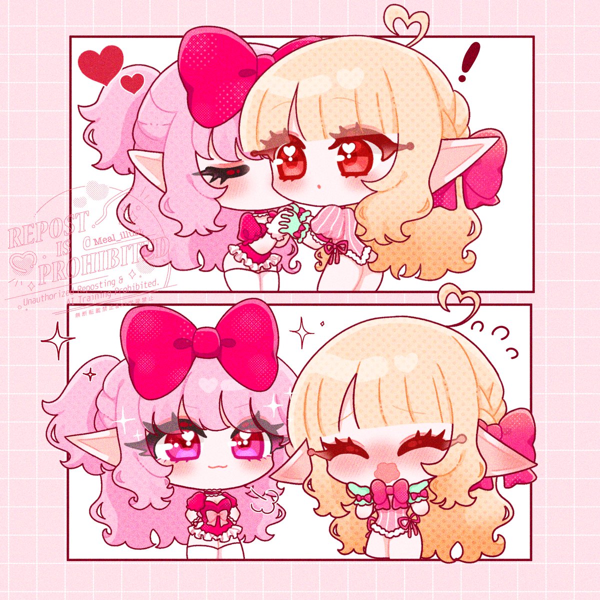 Meal_illust's tweet image. 超仲良しなエルフちゃん達🫶💕

#illustration #oc
#イラスト