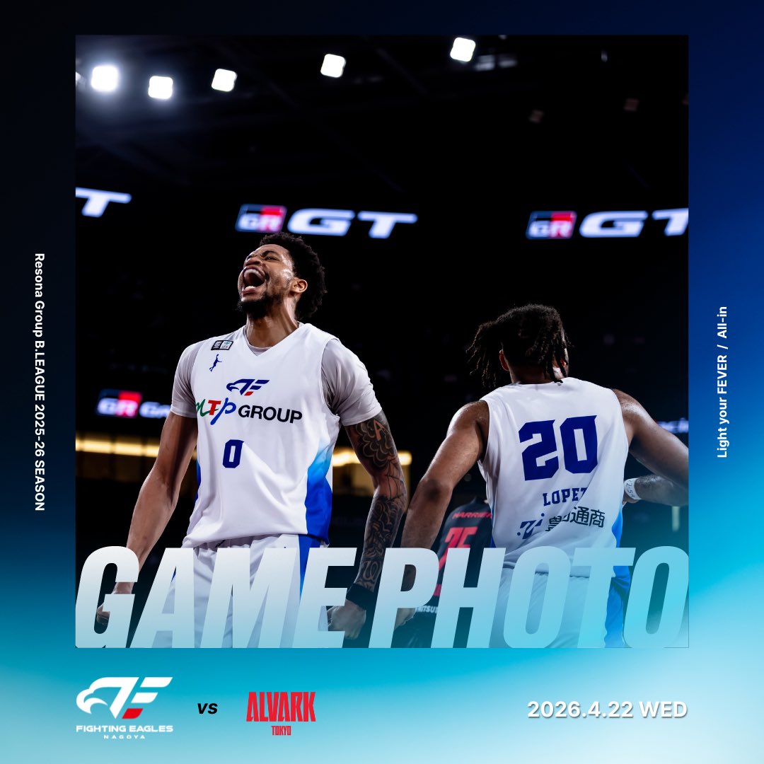 FE_758's tweet image. ----------------------------------- 
～GAME PHOTO📸✨～
-----------------------------------

第34節 4/22(水)
#アルバルク東京 戦の写真を公開🦅💙 

#FEVER #FE名古屋 #Bリーグ
⬇️全ての写真はこちら
instagram.com/p/DXf1urAE_MA/