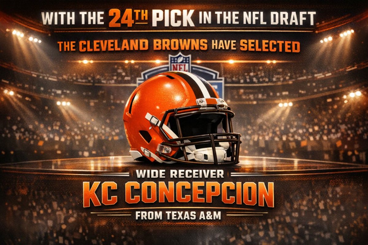 wmms's tweet image. With their second pick in the 1st round, the Browns have taken wide receiver KC Concepcion from Texas A&amp;amp;M. #NFLDraft #ClevelandBrowns #Browns