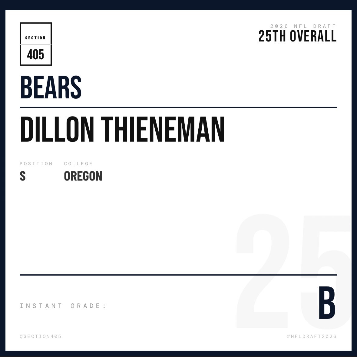 Section405's tweet photo. #NFL #NFLDraft #Bears https://t.co/vRynPJHgcy