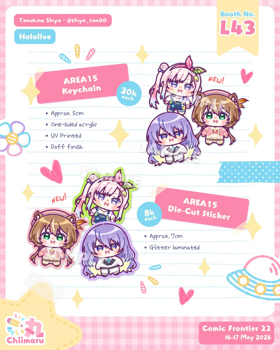 shiya_tan00's tweet photo. 🍎 Tanukino Shiya #CF22 OTS Catalogue 🍎

📍Chiimaru (L43ab)
🗓️ 16-17 May 2026 (Both Days) ✨

[ original, hololive, holoID, holostars, umamusume, frieren, bocchi the rock, dragon maid, tgswiiwagaa, pjsk ]

(1/4)

#comifuro22 #comifuro22catalogue https://t.co/sRoeHgHAxf