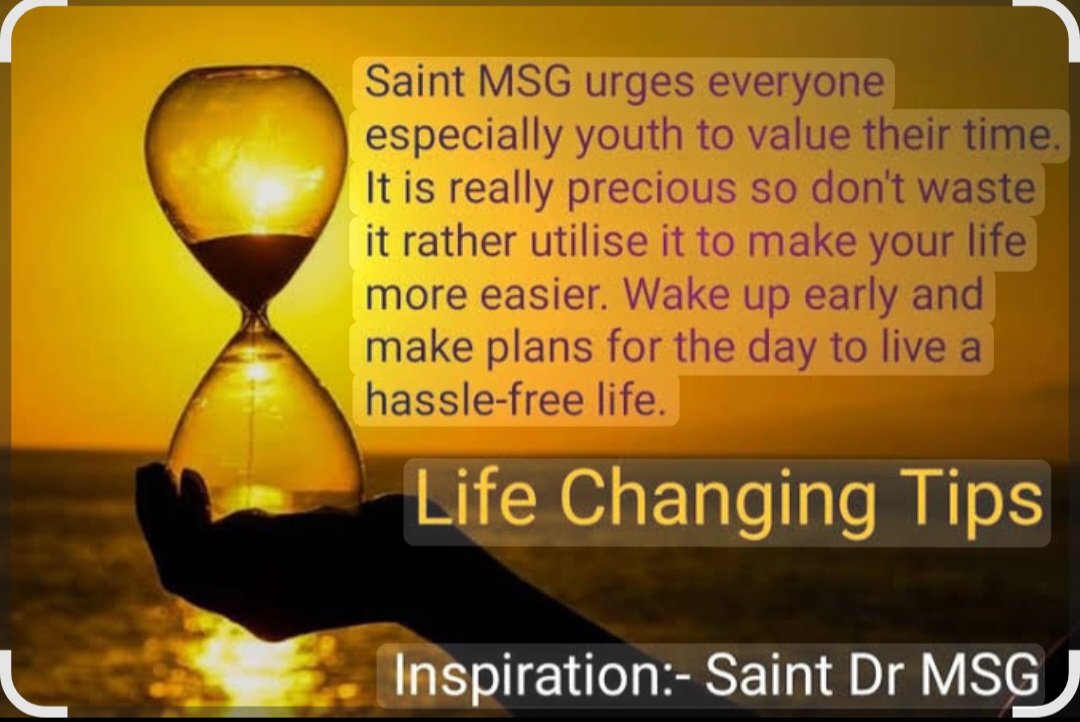 ParulSankh19967's tweet image. Saint Dr MSG Insan says that we should wake up early in the morning, take a walk,  if possible do meditation in Brahma Muhurta, this increases our self-confidence, attains spiritual peace, is focused, self-confidence is the key to success, #WednesdayWisdom. 
#LifeChangingTips