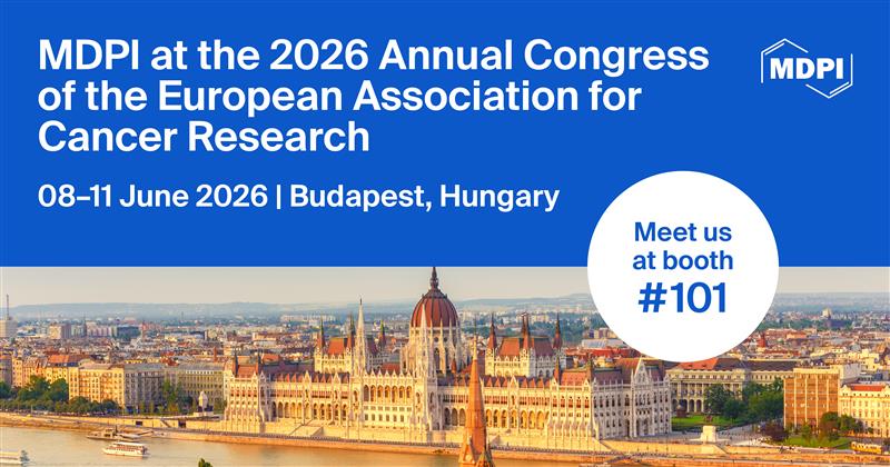 Diseases_MDPI's tweet image. 🙌Meet Us at the 2026 Annual Congress of the European Association for Cancer Research!  
⏰8–11 June 2026, Budapest, Hungary

Visit us at booth #101 to connect with our delegates, learn about our journals!

👉More details: mdpi.com/about/announce…

#Diseases #MDPI #cancerresearch