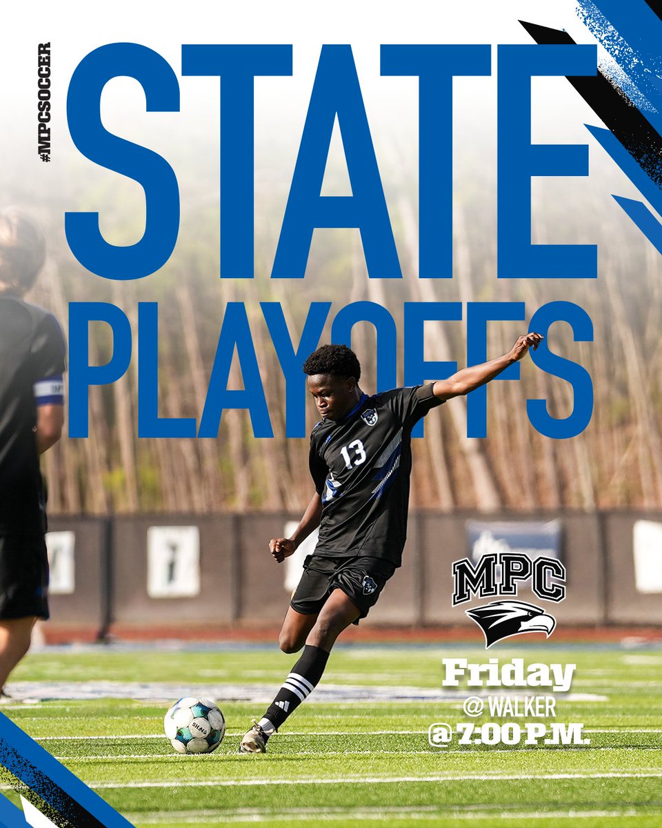 MPCAthletics's tweet image. The boys #MPCSoccer team is on the road for the first round of the State Playoff!

Today at 7:00 p.m. at Walker

#MPCWAY | #FunToWatch