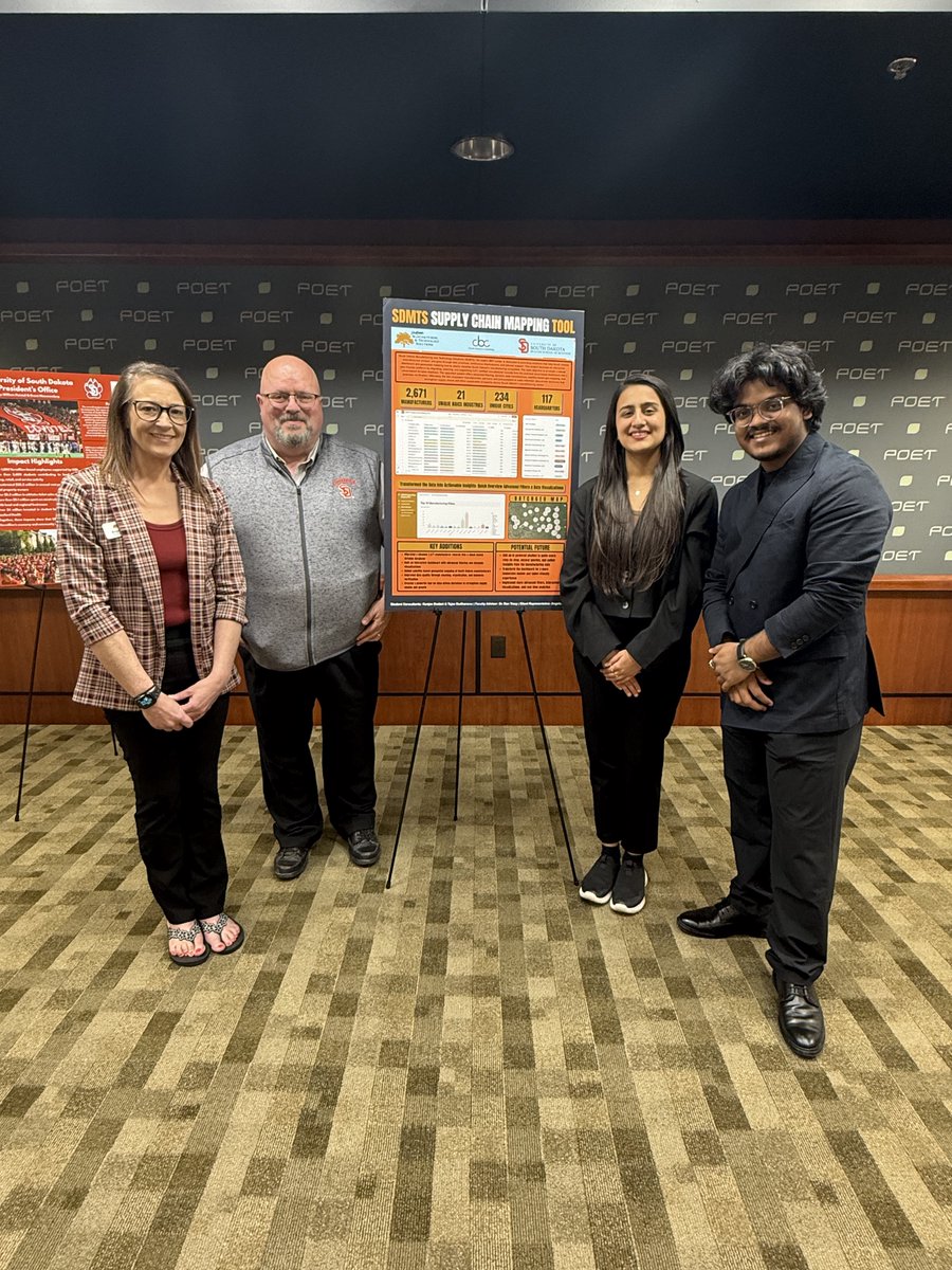 SoDakMTS's tweet photo. This week’s Coyote Business Consulting Showcase highlighted student projects! Our Supply Chain Mapping Tool, developed over four semesters, will now be available online. Stay tuned for its launch! #SupplyChain #Innovation https://t.co/dTcjonxWI2