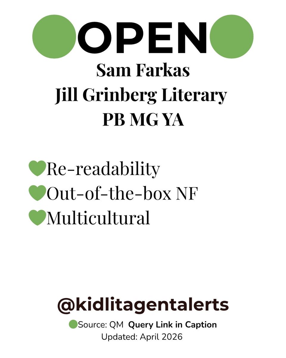 JamieNovak's tweet image. JUST OPENED info@jillgrinbergliterary.com #kidlit literary agent 📚 Tag a writer who needs to see this 👇

Save this post so you don’t forget to query and follow guidelines ✍️

Follow for more real time opportunities 🔔

#querytip #MSWL #picturebookwriter #authorscommunity
