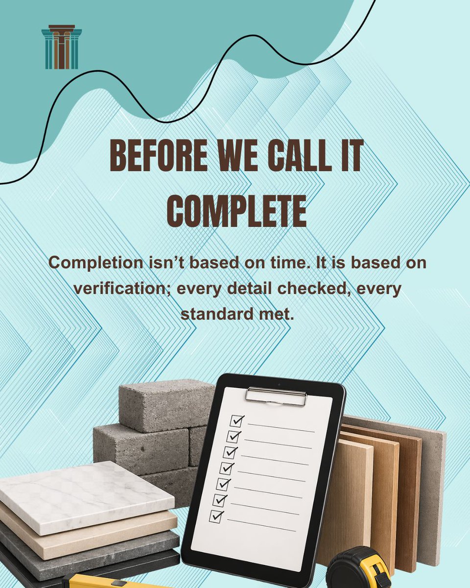 kintandarahq's tweet image. Completion isn’t about time.

It’s about verification.

Alignment. Functionality. Finishing. No defects.

That’s how quality is confirmed. 
#ProjectManagement #Construction #QualityControl #Execution #Kintandara