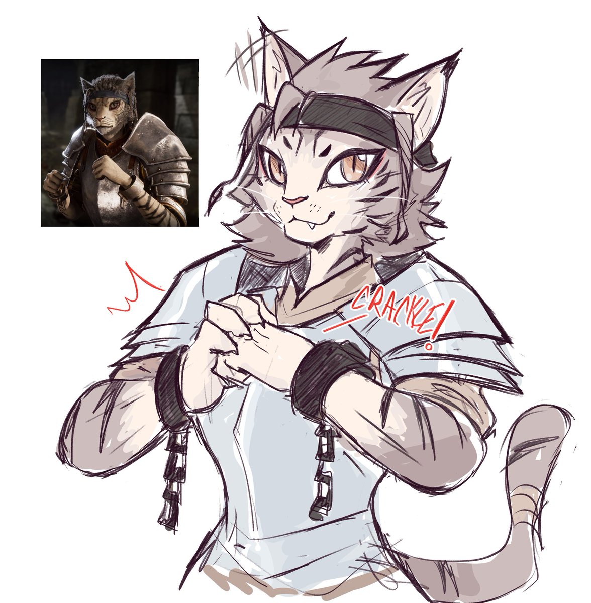 tbt to when my unarmed oblivion khajiit went viral last year for some reason

i doodled her but never shared it