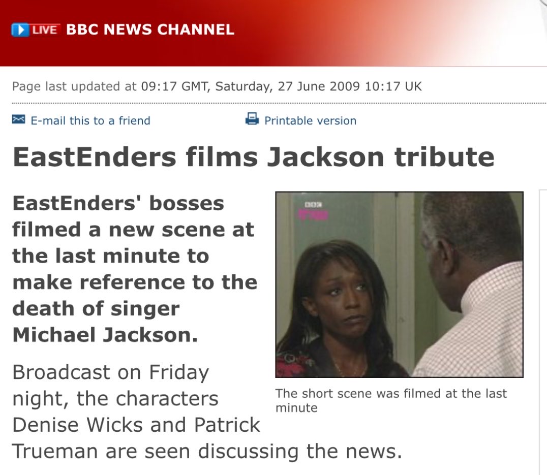 shirlpuzz's tweet photo. I hope the Michael Jackson biopic includes how Eastenders filmed a last minute scene for him 🥀 https://t.co/EzYI7OOVFV