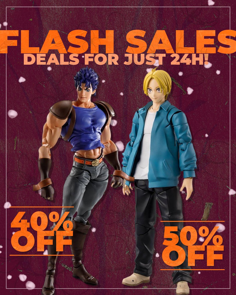 Nin_Nin_Game's tweet image. Flash Sale time! ⚡

24h to grab these fighters:
Shin Asakura - 50% OFF
Jonathan Joestar - 40% OFF
Shop now 👉 bit.ly/3P0KczwOnly

Don’t miss your chance to power up your lineup 👀

#FlashSale #SpringSales #SakamotoDays #Jojo #SHFiguarts #NinNinGame
