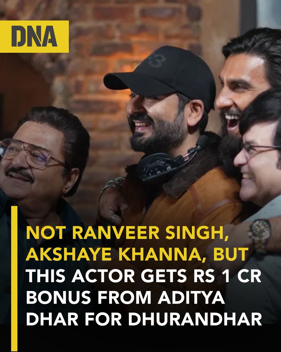 dna's tweet image. As per the report, the producers of Dhurandhar are so impressed with Rakesh Bedi's performance that they handed over him a cheque of Rs 1 crore as bonus.

Read here: dnaindia.com/bollywood/repo…

#Dhurandhar #RanveerSingh #Bollywood #DNAUpdates