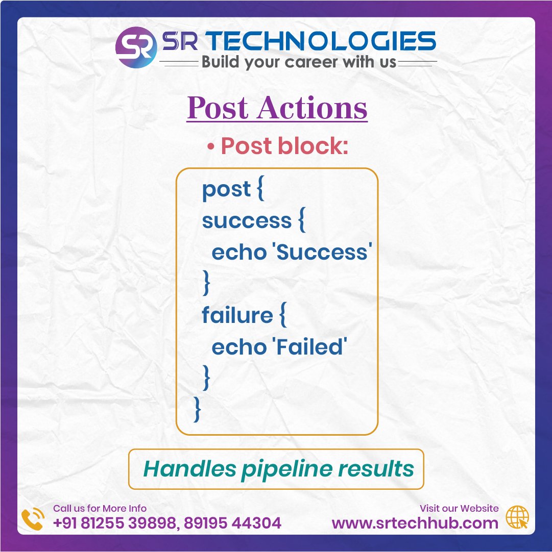 srdevopshub9's tweet image. Want to understand Jenkins Pipeline in a simple way?

• What is Jenkins Pipeline
• Pipeline types
• Basic pipeline structure
• Agent, stages, and steps

#Jenkins #DevOps #CICD #JenkinsPipeline #AWS #Azure #DevOpsTraining #SRTechnologies