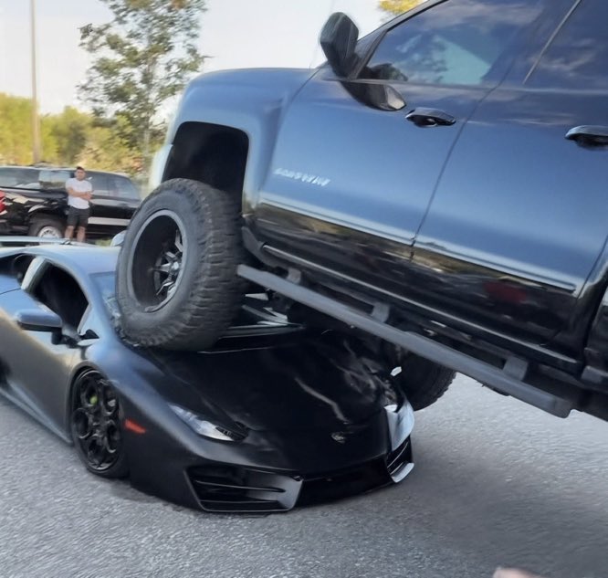 A Florida woman drove her lifted truck over a Lamborghini she didn’t see in a parking lot