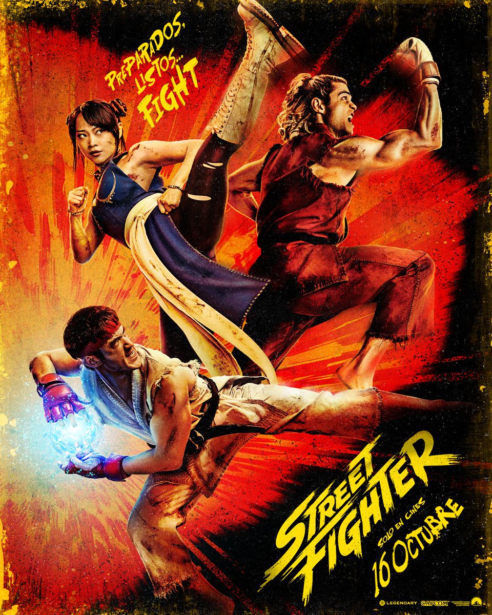 paramount_spain's tweet image. ¡Es hora de luchar! 💥 Nostalgia pura con el póster oficial de #StreetFighter La Película ¡Solo en cines 16 octubre!