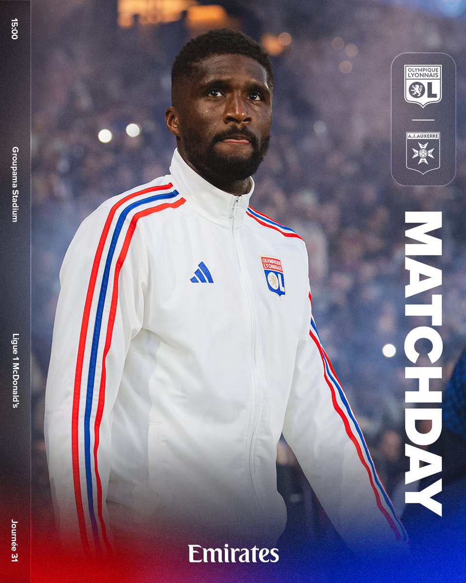 OL's tweet photo. 🔴 𝗝𝗢𝗨𝗥 𝗗𝗘 𝗠𝗔𝗧𝗖𝗛 🔵

⚽ #OLAJA
📆 J31 @Ligue1
⌚ 15:00
🏟 @GroupamaStadium
🎟️ https://t.co/a7kKJ7C0ah

▶ Avant-Match et live audio dès 14:30 sur @OLPLAY_Officiel et YouTube

Allez les Gones ! 🦁 https://t.co/1E8gQmsUGV
