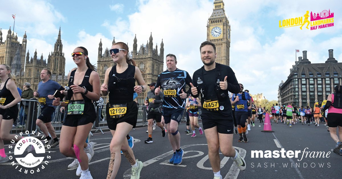 MasterframeSash's tweet image. 🏃‍♂️ Ewan Slade completes the London Landmarks Half Marathon in 2:32 👏
Alongside 9 others, he helped raise £24,000+ for the Addison’s Disease Self Help Group 💙
Still time to donate 👉 zurl.co/6Lo6o
#LLHM #CharityRun #TeamMasterframe