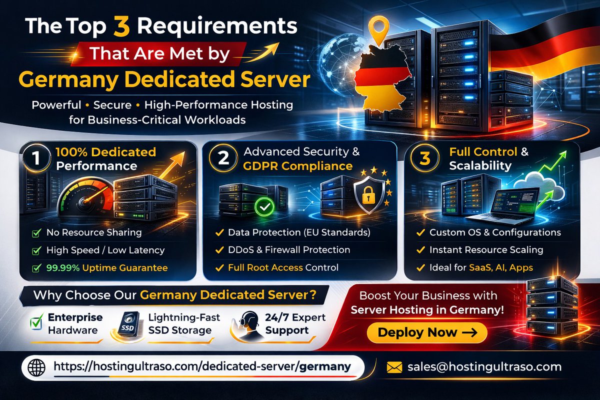 HostingUltraso's tweet image. #DedicatedServerGermany #GermanyHosting #CloudTech #BareMetal #SecureServer #BareMetalHostingGermany