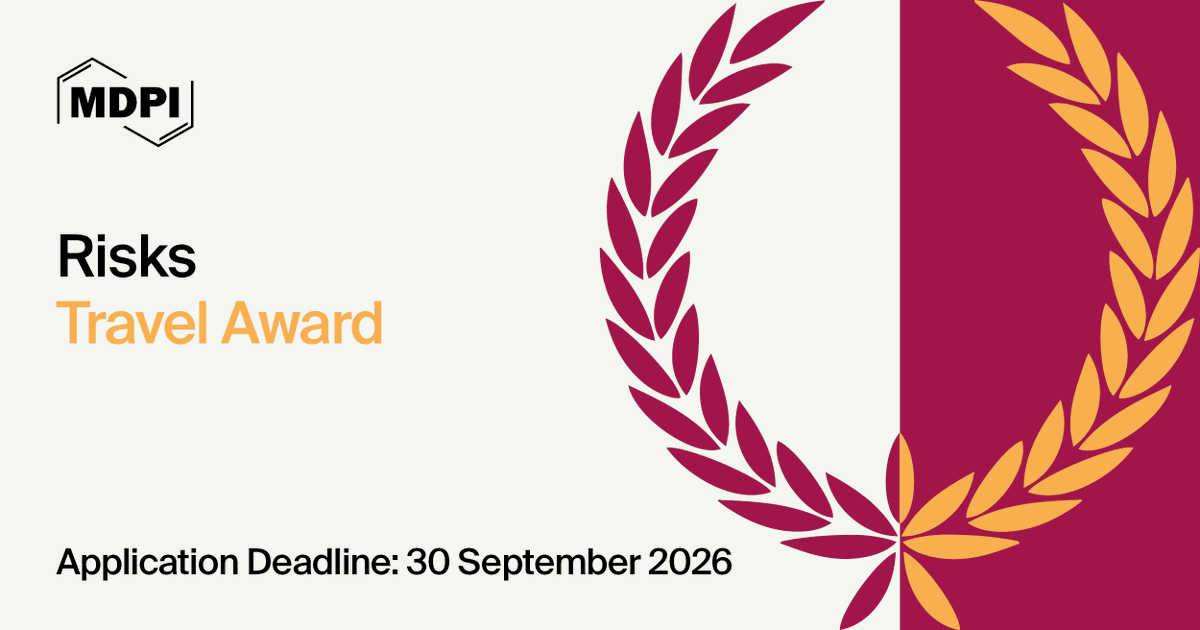 Risks_MDPI's tweet image. ✨ Risks Travel Award 2026 🎓

🎯For PhD students &amp;amp; postdocs in financial risk management &amp;amp; insurance who present their work at an international conference in 2026.

💡 Award: CHF 500 + certificate | 1 winner
👐 Apply now: brnw.ch/21x1T71

#Risks #TravelAward