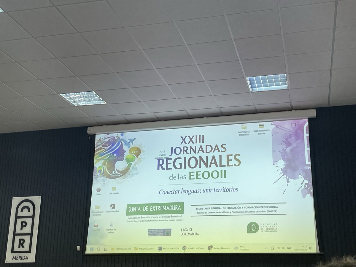 nuriaeoicoruna's tweet photo. «Conectar lenguas, unir territorios». Un lema 🎯 para las XXIII Jornadas Regionales de #EOI organizadas por el #CPRMerida @Junta_Ex https://t.co/0Z3nxnbtqJ