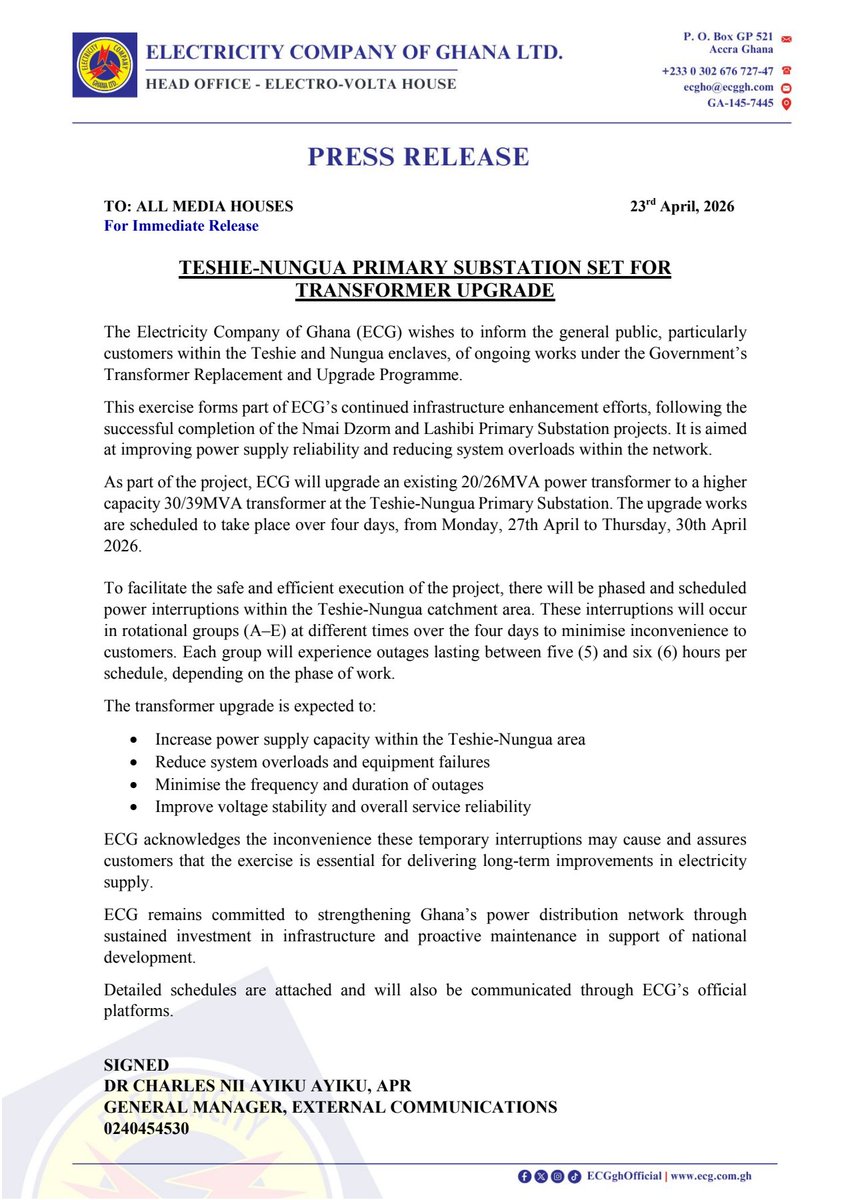 Electricity Company of Ghana Ltd tweet media
