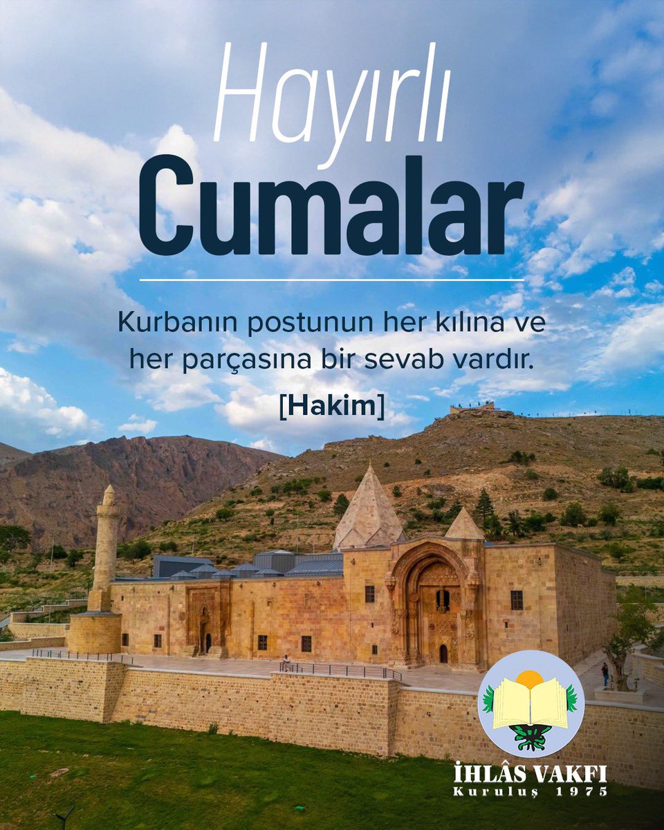 ihlasvakfi's tweet photo. 🌹Hayırlı Cumalar
Kurbanın postunun her kılına ve her parçasına bir sevab vardır. [Hakim] https://t.co/GZvfqNexXi