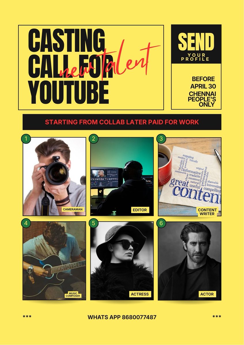 nareshmano_31's tweet image. Casting in YouTube channel ( chennai based people's)
#casting #audition #chennai #youtube