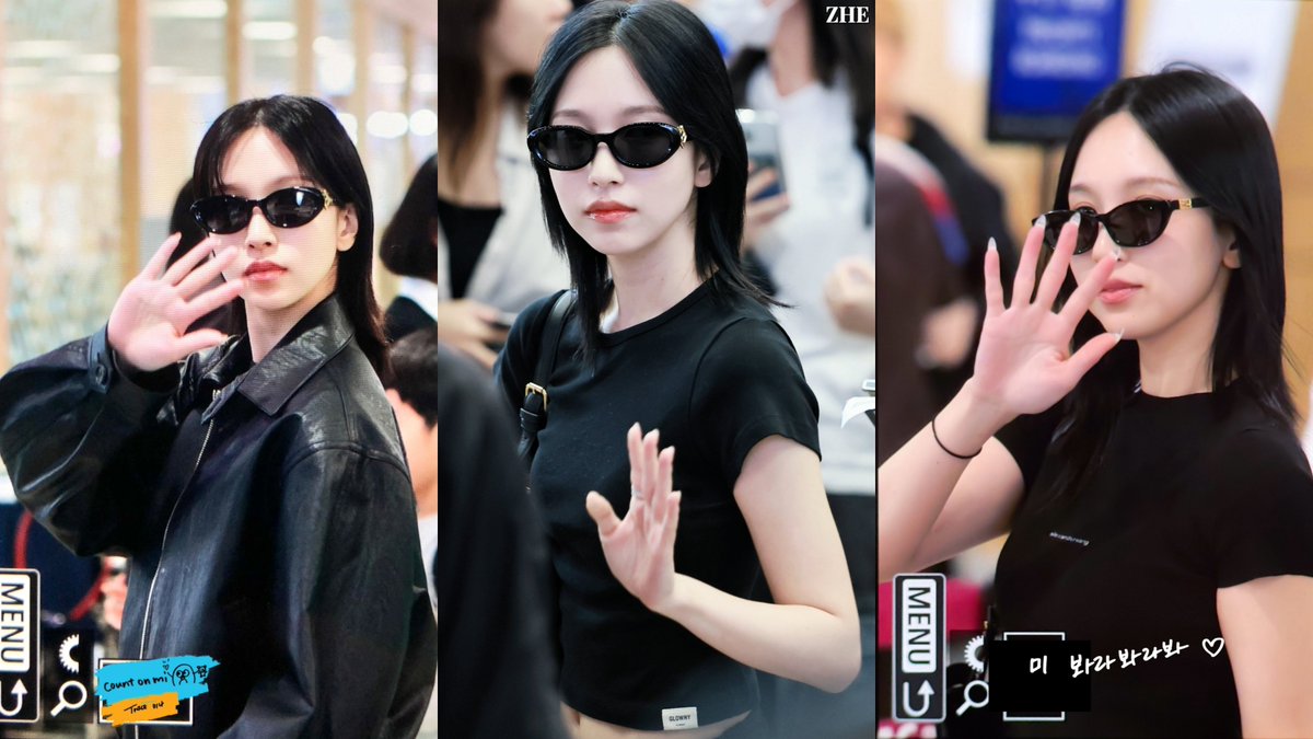 okay okay nor losing it at all just mina with a short hair and wearing black and sunglasses and its the most attractive thing ever she's dress "simple" but killing it af

250404            250725          260424