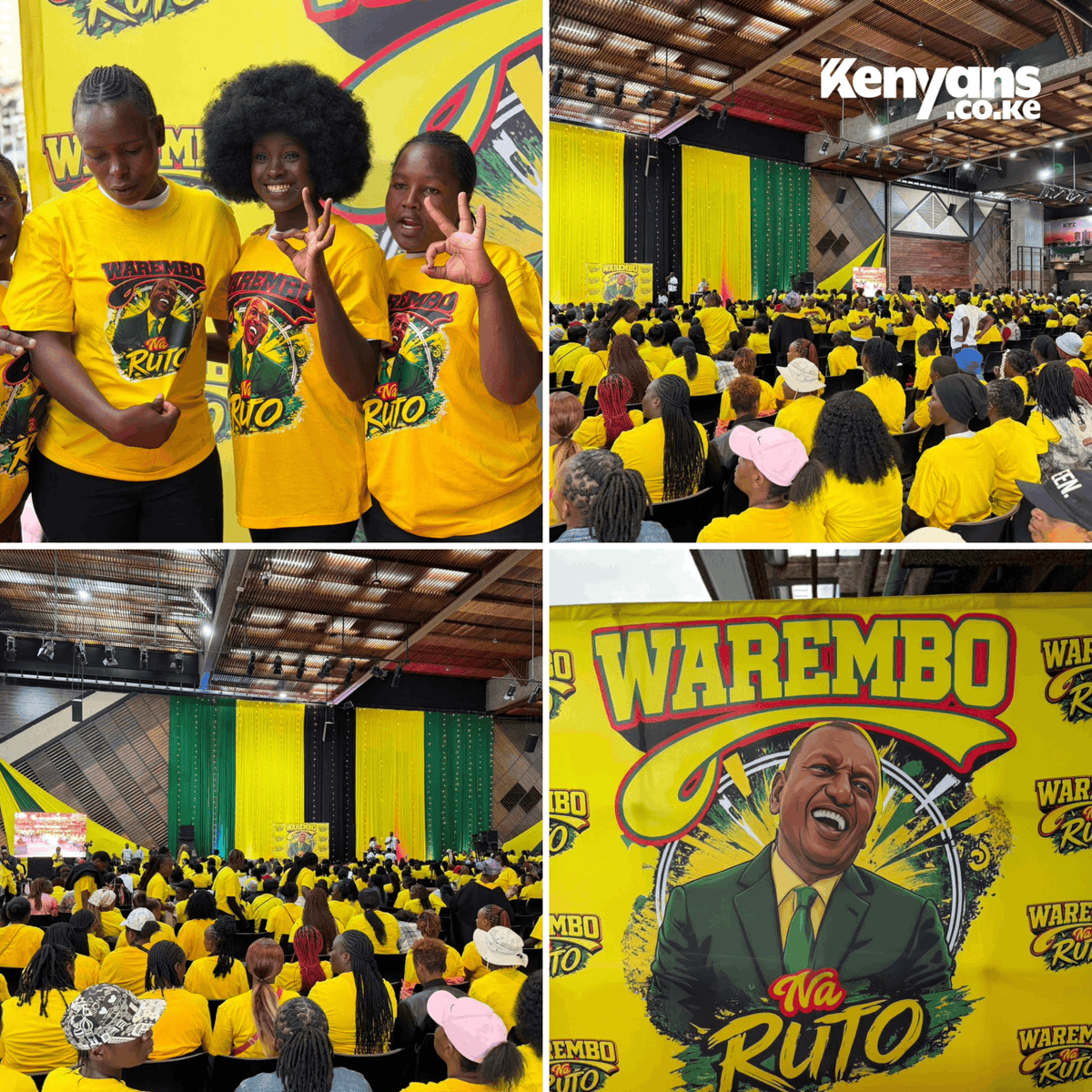Kenyans's tweet image. Warembo Na Ruto from 17 constituencies in Nairobi congregate at KICC for talks