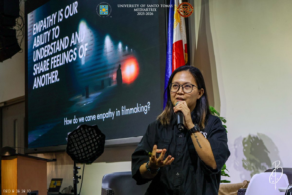 mediartrixust's tweet photo. Every frame has a purpose that shapes a story. 🎥 

Last April 23, the Thomasian Film Society, in partnership with Sony, hosted the Film School Caravan, “Why Stories Matter: Defining Your Purpose as a Filmmaker,” at the UST Central Laboratory, featuring filmmaker Tey Clamor, DPS. https://t.co/4nWMWOFI1w